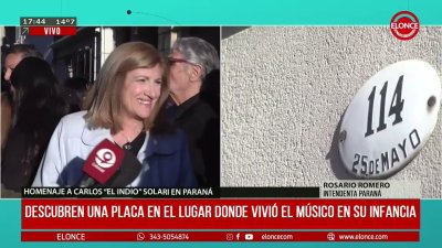 Descubrieron una placa en el lugar donde vivi&oacute; el Indio Solari en Paran&aacute;